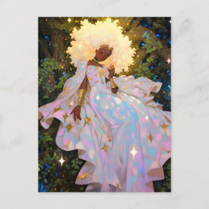 Natuur Godin Afro-Amerikaanse Fantasy Art Briefkaart