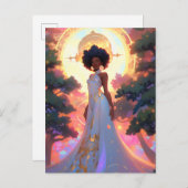 Natuur Godin Afro-Amerikaanse Fantasy Art Briefkaart (Voorkant / Achterkant)