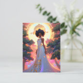 Natuur Godin Afro-Amerikaanse Fantasy Art Briefkaart (Staand voorkant)