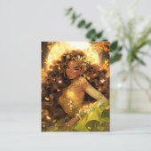 Natuur Godin Afro-Amerikaanse Fantasy Art Briefkaart (Staand voorkant)