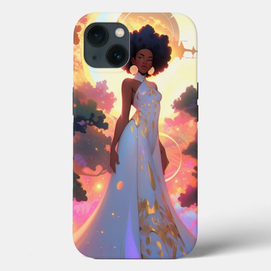 Natuur Godin Afro-Amerikaanse Fantasy Art Case-Mate iPhone Case (Achterkant)