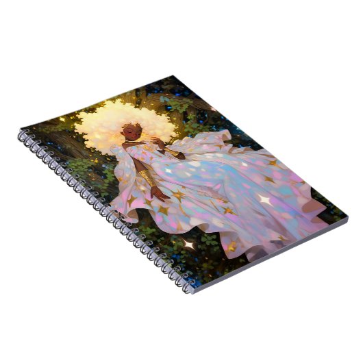 Natuur Godin Afro-Amerikaanse Fantasy Art Notitieboek (Rechterzijde)