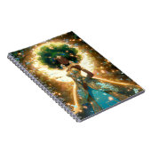 Natuur Godin Afro-Amerikaanse Fantasy Art Notitieboek (Rechterzijde)