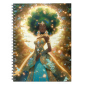 Natuur Godin Afro-Amerikaanse Fantasy Art Notitieboek (Voorkant)