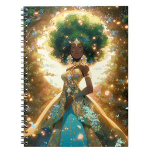 Natuur Godin Afro-Amerikaanse Fantasy Art Notitieboek