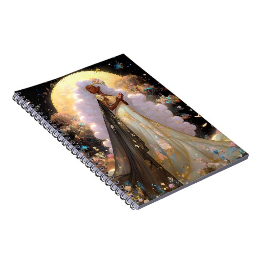 Natuur Godin Afro-Amerikaanse Fantasy Art Notitieboek (Rechterzijde)