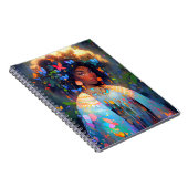 Natuur Godin Afro-Amerikaanse Fantasy Art Notitieboek (Rechterzijde)