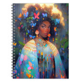 Natuur Godin Afro-Amerikaanse Fantasy Art Notitieboek (Voorkant)
