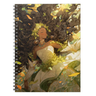 Natuur Godin Afro-Amerikaanse Fantasy Art Notitieboek