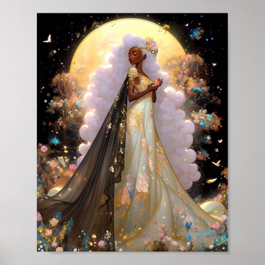 Natuur Godin Afro-Amerikaanse Fantasy Art Poster (Voorkant)