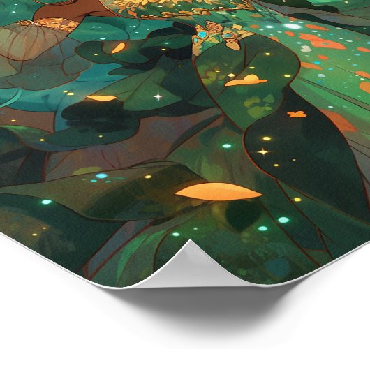 Natuur Godin Afro-Amerikaanse Fantasy Art Poster (Hoek)