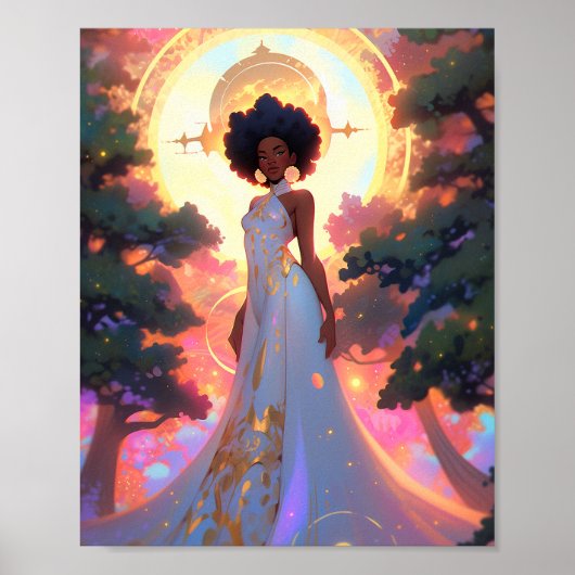 Natuur Godin Afro-Amerikaanse Fantasy Art Poster (Voorkant)