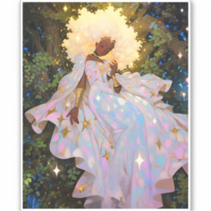 Natuur Godin Afro-Amerikaanse Fantasy Art Sticker