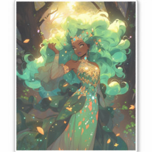 Natuur Godin Afro-Amerikaanse Fantasy Art Sticker
