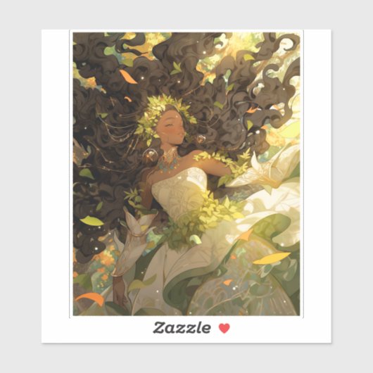 Natuur Godin Afro-Amerikaanse Fantasy Art Sticker (Vel)