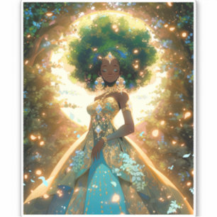 Natuur Godin Afro-Amerikaanse Fantasy Art Sticker