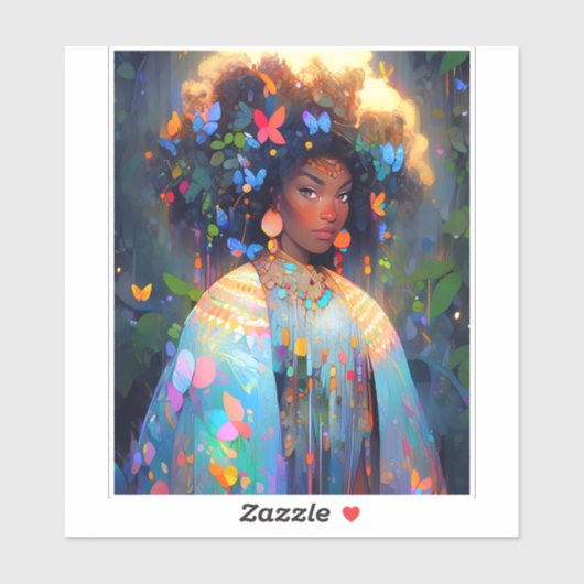 Natuur Godin Afro-Amerikaanse Fantasy Art Sticker (Vel)