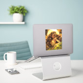 Natuur Godin Afro-Amerikaanse Fantasy Art Sticker (Laptop op bureau)