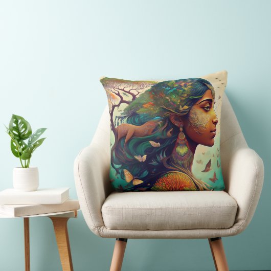 Natuur Godin Kunst Kussen (Stoel)