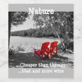 Natuur goedkoper dan die therapie en meer wijn etiket (Enkel label)