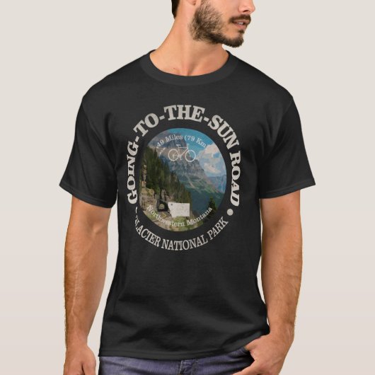  Natuur Going-to-the-Sun Road Fietscamping T-shirt (Voorkant)