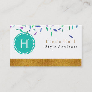 Natuur Gold Health Spa Elegant Monogram Visitekaartje