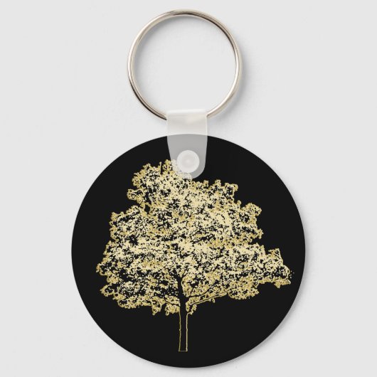 Natuur Golden Tree Originele kunst Sleutelhanger (Voorkant)