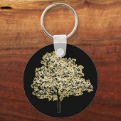 Natuur Golden Tree Originele kunst Sleutelhanger (Achterkant)
