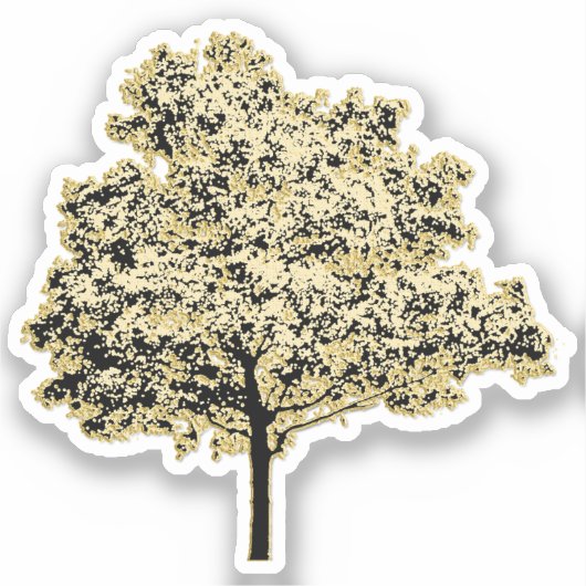 Natuur Golden Tree Originele kunst Sticker (Voorkant)