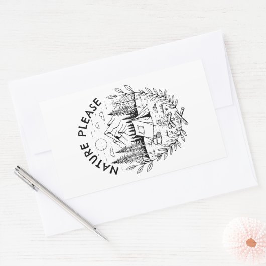 Natuur graag rechthoekige sticker (Envelop)
