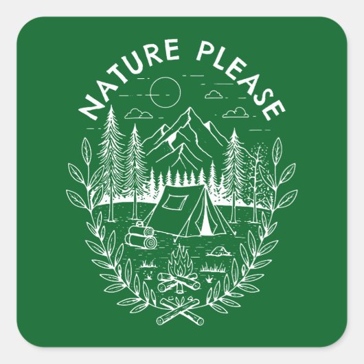 Natuur graag vierkante sticker (Voorkant)