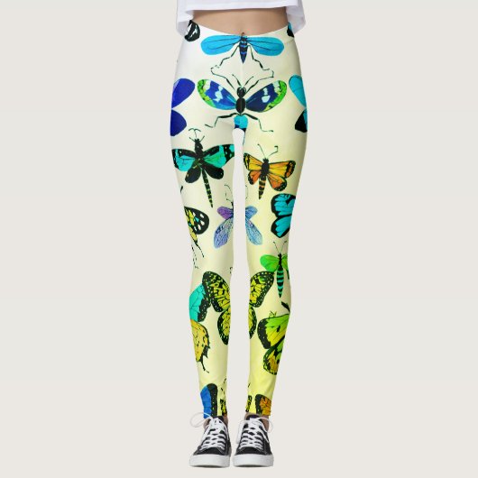 Natuur Grace Waterverf Butterfly Leggings (Voorkant)