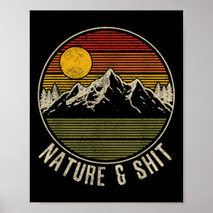Natuur & - Grappige Vintage Bergen Wandel Kamp Poster