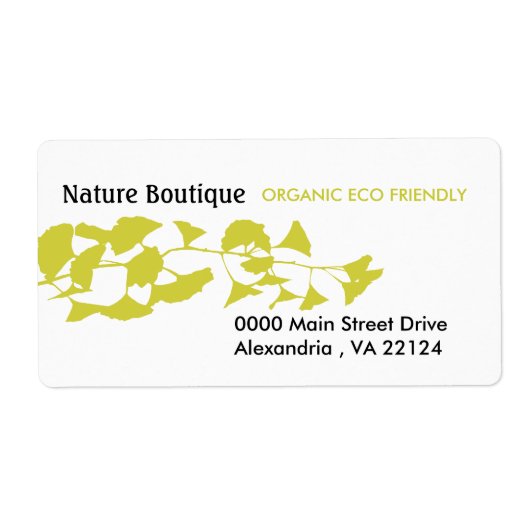 Natuur Green Autumn Golden Ginkgo Etiket (Voorkant)