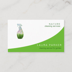 Natuur Green Grass Spray Bottle Cleaning Service Visitekaartje