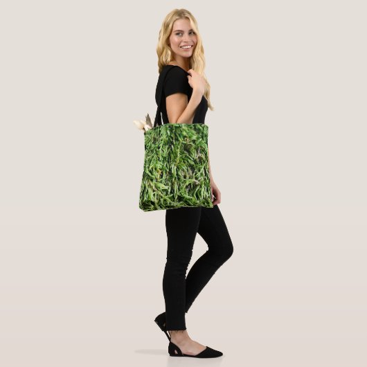 Natuur Green Moss Tote Bag (Op model)