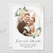 Natuur Greenery Floral Wedding Foto Dank je Bedankkaart (Voorkant)