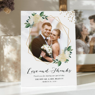 Natuur Greenery Floral Wedding Foto Dank je Bedankkaart