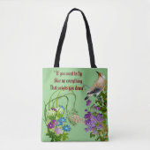 Natuur Greenery Waterverf Floral Bird Monogram Tote Bag (Voorkant)