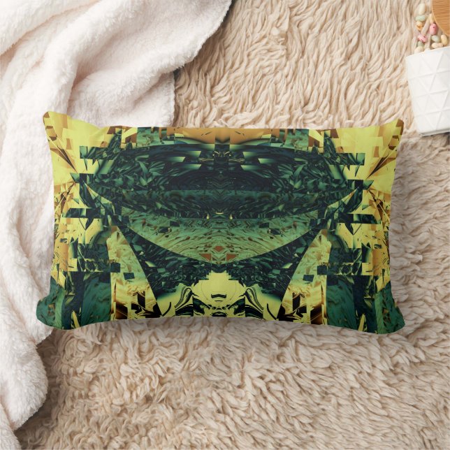 Natuur groen, bruin, geel ingewikkeld ontwerp kussen (Deken)