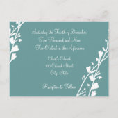 Natuur Groen en Blauw voor Christelijke bruiloft Uitnodiging Briefkaart (Achterkant)