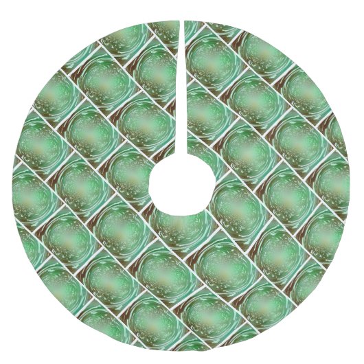 Natuur Groen en bruin Fractal Design Kerstboom Rok (Voorkant)