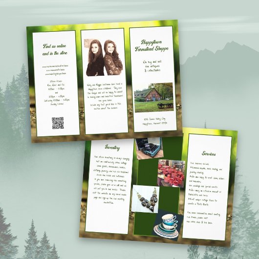 Natuur Groen Gevouwen Winkel Zakelijke Brochure
