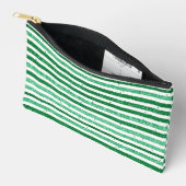 Natuur groen wit horizontale glitter strepen etui (Open)