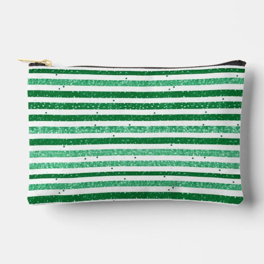 Natuur groen wit horizontale glitter strepen etui (Voorkant)