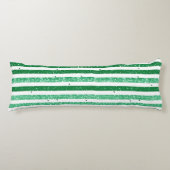 Natuur groen wit horizontale glitter strepen lichaamskussen (Voorkant)
