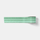 Natuur Groen Wit Horizontale Glitter Strepen Satijnen Lint (Voorkant)