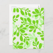 Natuur groene bladeren feestdagenkaart (Voorkant / Achterkant)