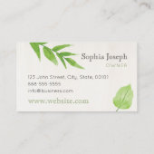 Natuur Groene bladeren op Khaki Visitekaartje (Achterkant)