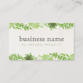 Natuur Groene bladeren op Khaki Visitekaartje (Voorkant)